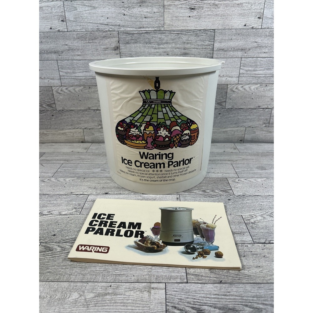 Waring Ice Cream Parlor Freezer Maker Replacement Part Bucket & Recipe Book